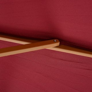 Sombrilla de Jardín 3x2.5 con Poste de Madera y 8 Varillas y Cubierta de Poliéster Rojo Oscuro