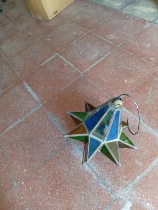 Lámpara Marroquí Estrella Vidrio Metal