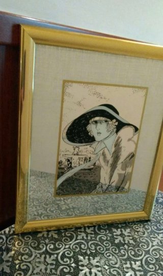 Cuadro decorativo mujer con sombrero