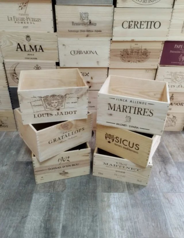 6 Cajas de Madera para Almacenaje y Decoración