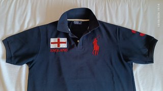 Polo Ralph Lauren Azul con Bandera Inglaterra
