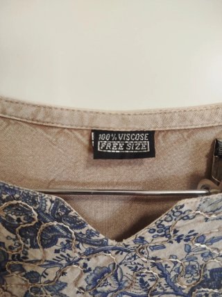 Blusa Boho India Bordada Talla Única