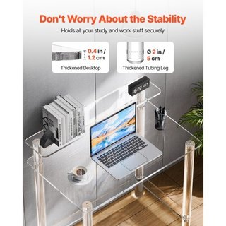 Mesa de acrílico, escritorio de oficina transparen