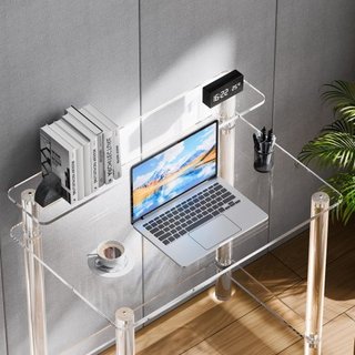 Mesa de acrílico, escritorio de oficina transparen
