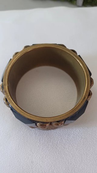 Bracciale rigido vintage colore  nero e oro