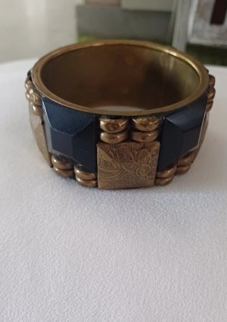 Bracciale rigido vintage colore  nero e oro