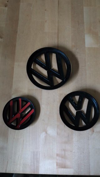 Kit Emblemas Insignias VW Negro Brillo