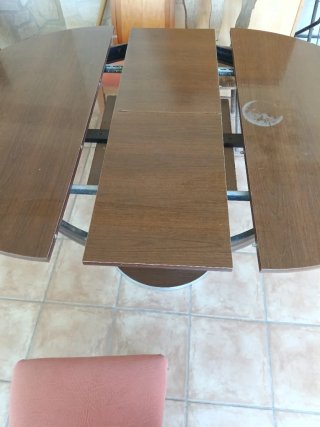 Mesa comedor redonda extensible madera