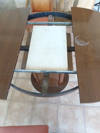 Mesa comedor redonda extensible madera