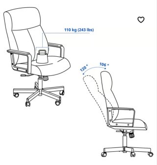 Silla de oficina Ikea cuero marrón