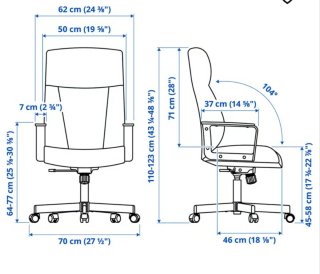 Silla de oficina Ikea cuero marrón