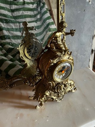 Conjunto Mesa Consola Espejo Reloj Candelabro