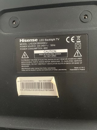 Televisor Hisense Negro 32"