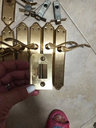 Juego 7 manivelas doradas para puertas