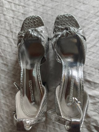 Sandalias Plataforma Stradivarius T38 Plateadas
