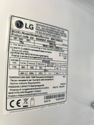 Nevera LG inox (compresor averiado)