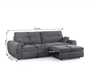 Sofá cama gris con arcón