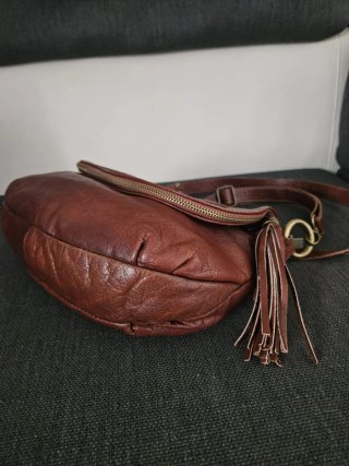 Borsa pelle vintage marrone
