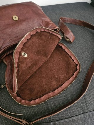 Borsa pelle vintage marrone