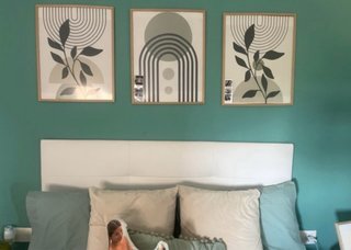 Cabecero Ikea Azul y Blanco
