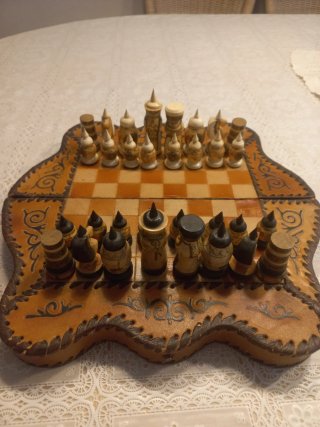 Ajedrez de cuero para viaje