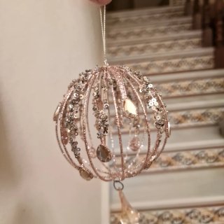 Adorno Árbol Navidad Rosa y Plata