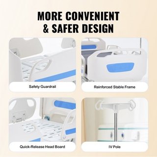 Premium 5 Function Full Electric Hospital Bed ICU
