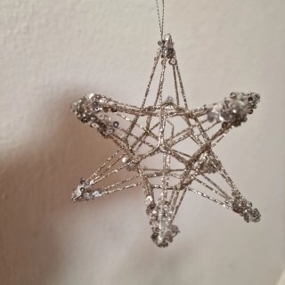 Adorno Estrella Navideña Plateada