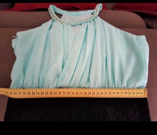 Vestito donna corto nero e verde acqua