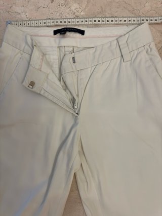 Pantalón Zara Woman recto ancho blanco