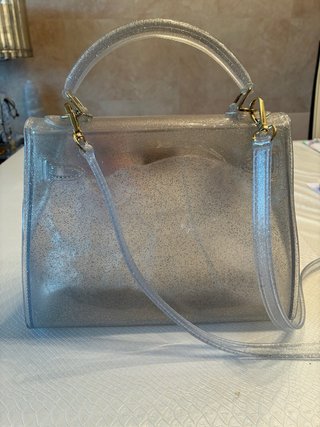 Bolso transparente con osito rosa