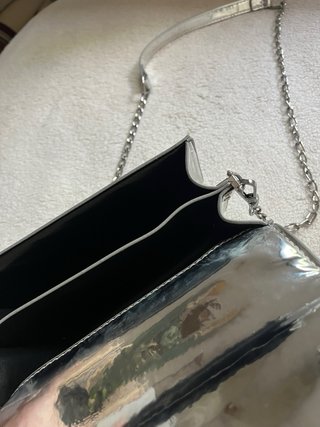 Bolso metalizado/plata mujer doble compartimento