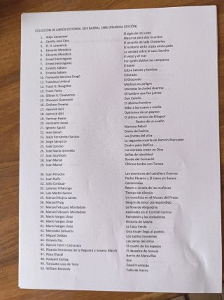 Colección de 50 Libros Ed.Seix Barral. 1985