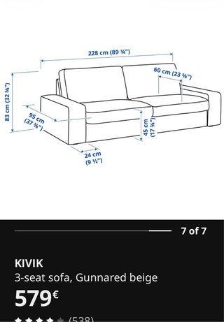 Sofá KIVIK Ikea Gunnared Beige + Reposapiés