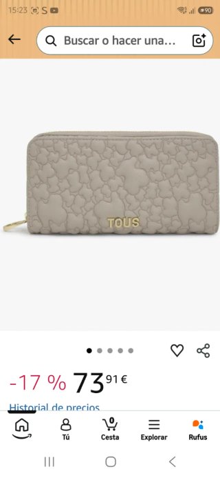 Bolso y Cartera Tous Gris Originales color Taupe