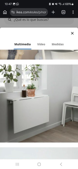 Mesa Plegable Ikea Norberg Blanca