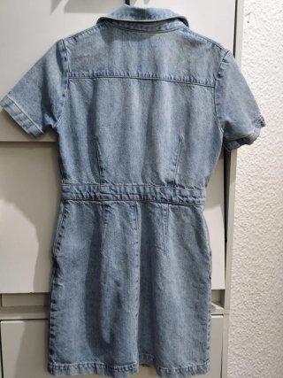 Vestido vaquero corto cremallera talla M
