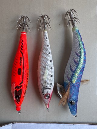 Lote 3 señuelos pesca calamar