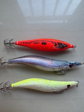 Lote 3 señuelos pesca calamar