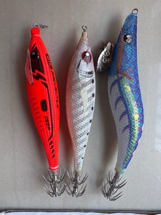 Lote 3 señuelos pesca calamar