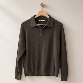 Jersey Polo Zara Marrón Talla L