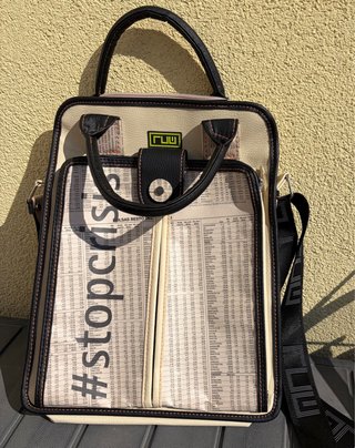 Bolso Maletín marca RUW Barcelona Beige/Negro