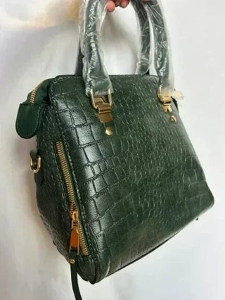 Bolso Tote Vintage Verde Cocodrilo