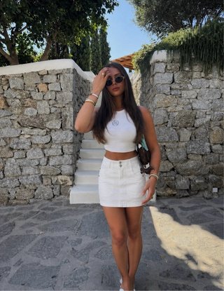 Falda vaquera blanca Bershka Talla S
