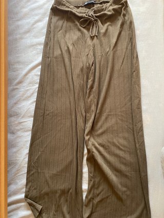 Pantalones Zara Palazzo Talla M Verde Oliva