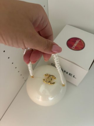 Bolso Chanel Bola Perlas Dorado