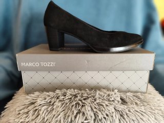 Zapatos de ante Marco Tozzi negros