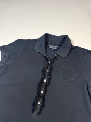 Polo Negro con Encaje