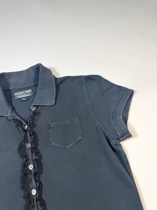 Polo Negro con Encaje