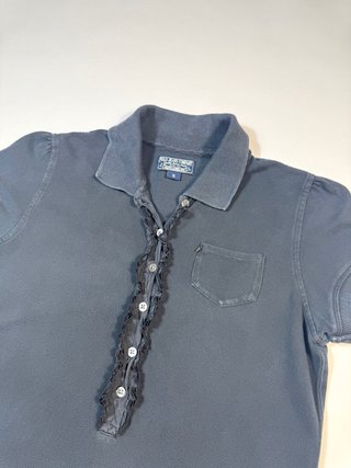 Polo Negro con Encaje